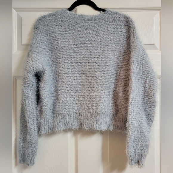 Ultra Flirt Womens Blue V-Neck Cropped Sweater Size L - Picture 3 of 5